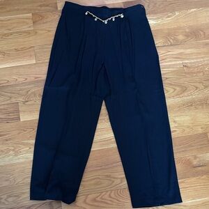 Sophisticated Black Trousers with Chain Detail